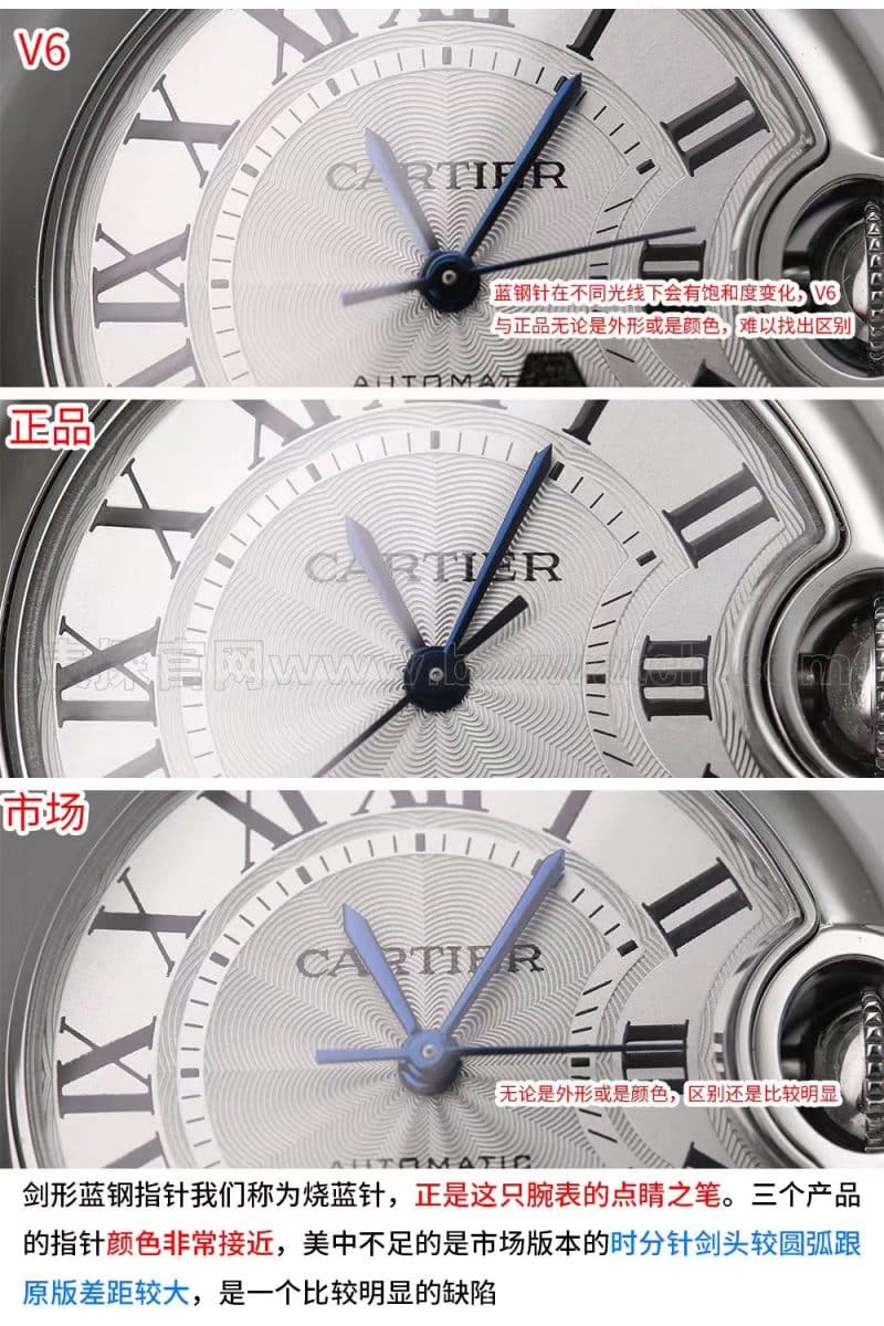 Cartierreplica blue balloon classic watch style V6 factory upgraded version V7 review pointer detail shots