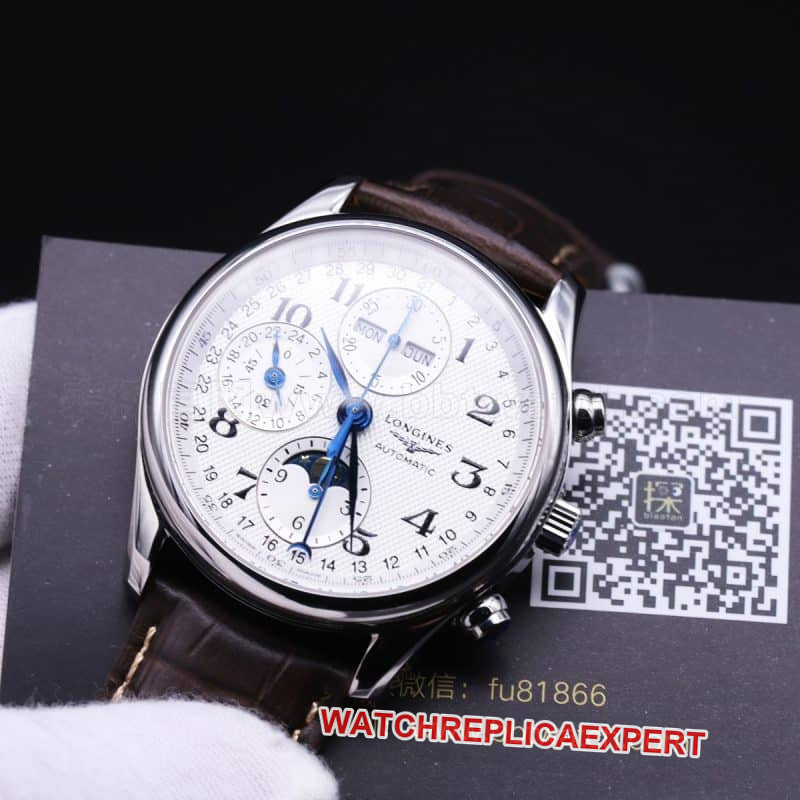 How about the Longines famous moon phase eight-pin multi-function review - front view of elegant and charming watch