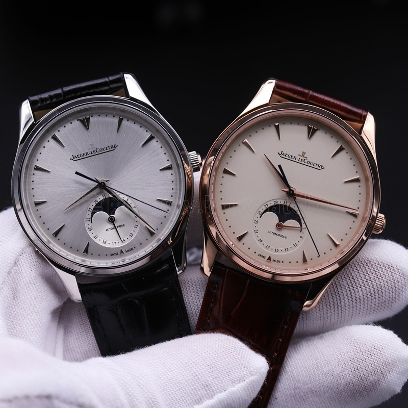 Jaeger-LeCoultre Master Series Moon Phase Ultra-Thin Men's Watch Rose Gold Watch Review Front View