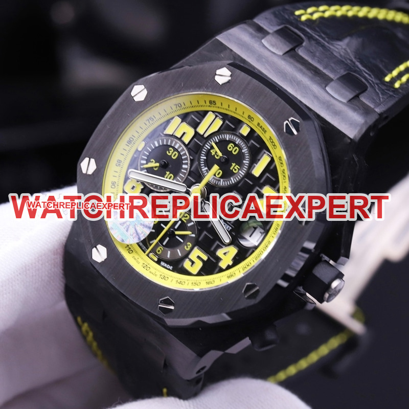 JF Audemars Piguet 26176FO Carbon Fiber 42mm Diameter 3126 Movement Men's Watch Review Front View