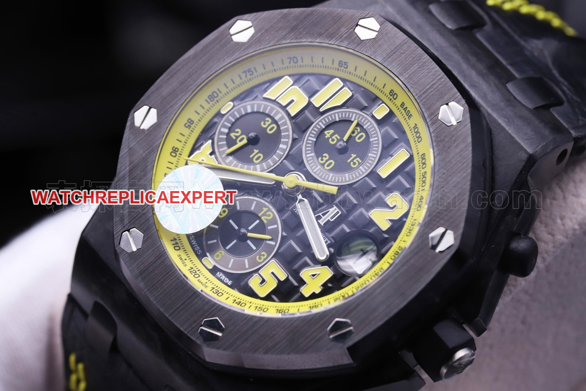 JF Audemars Piguet 26176FO Carbon Fiber 42mm Diameter 3126 Movement Men's Watch Review Front View