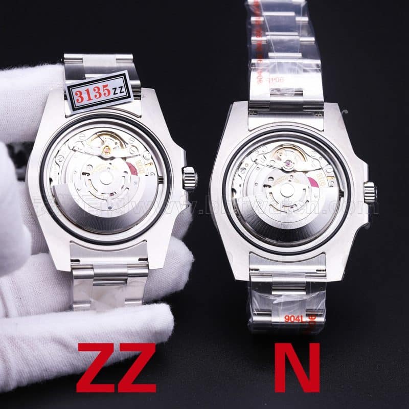 Rolex Black Submariner Watch ZZ Factory Challenges N Factory V10S: Comparative Review with Movement Diagram