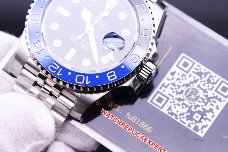 V9 FactoryRolexGMT-Master watch review black and blue circle commemorative bracelet detail shots