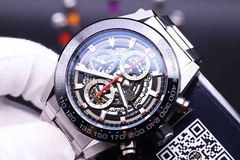 xf factory TAG Heuer hollow Carrera racing hollow watch steel bracelet front view
