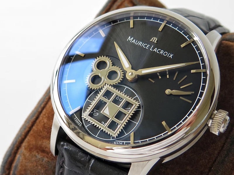 Maurice Lacroix watch square second wheel mysterious time men's watch front view
