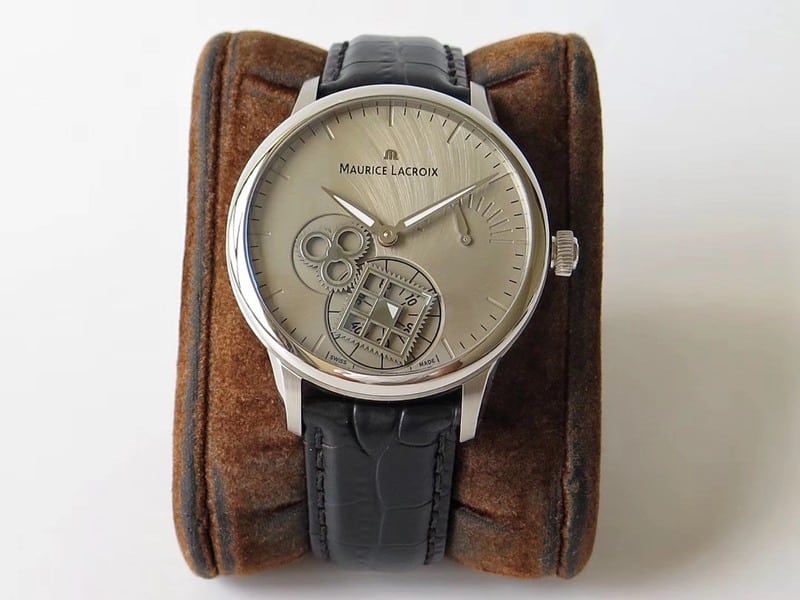 Maurice Lacroix watch square second wheel mysterious time men's watch front view
