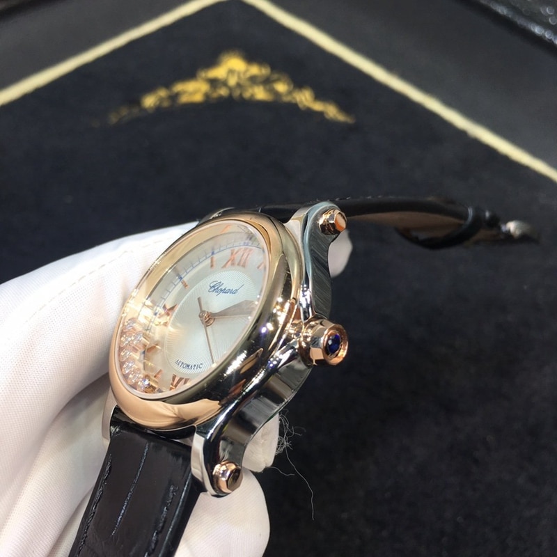 Chopard Happy Diamond 18k gold genuine South African diamond 36mm detail shots