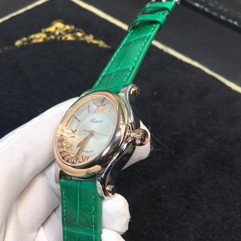 Chopard Happy Diamond 18k gold genuine South African diamond 36mm detail shots