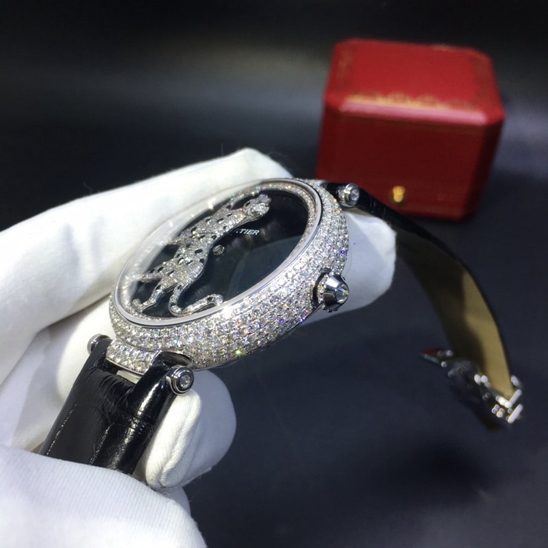 Side view of Cartier Cheetah Series South Africa full of diamonds