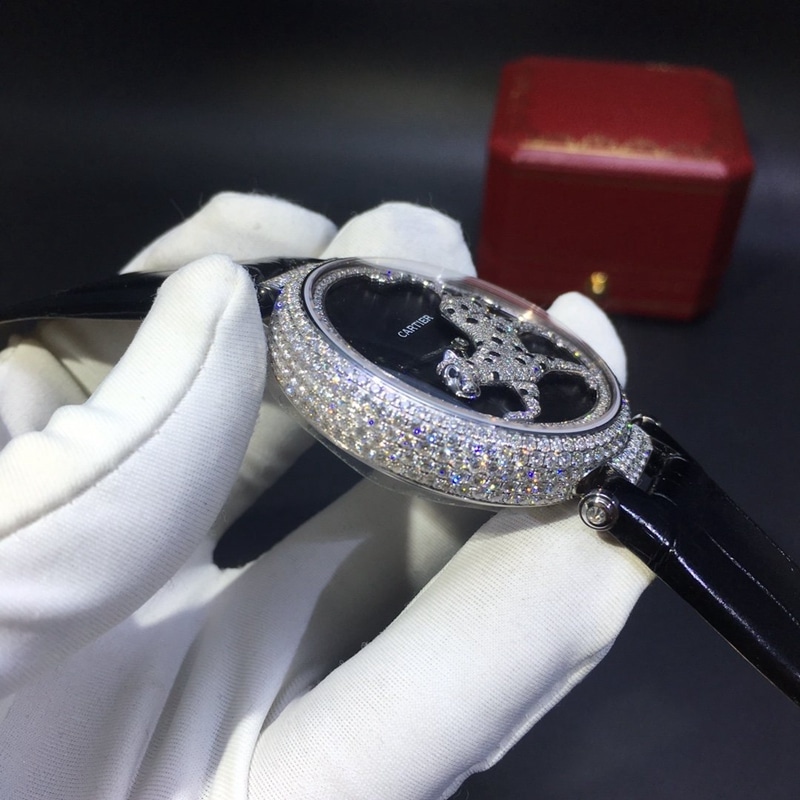 Side view of Cartier Cheetah Series South Africa full of diamonds