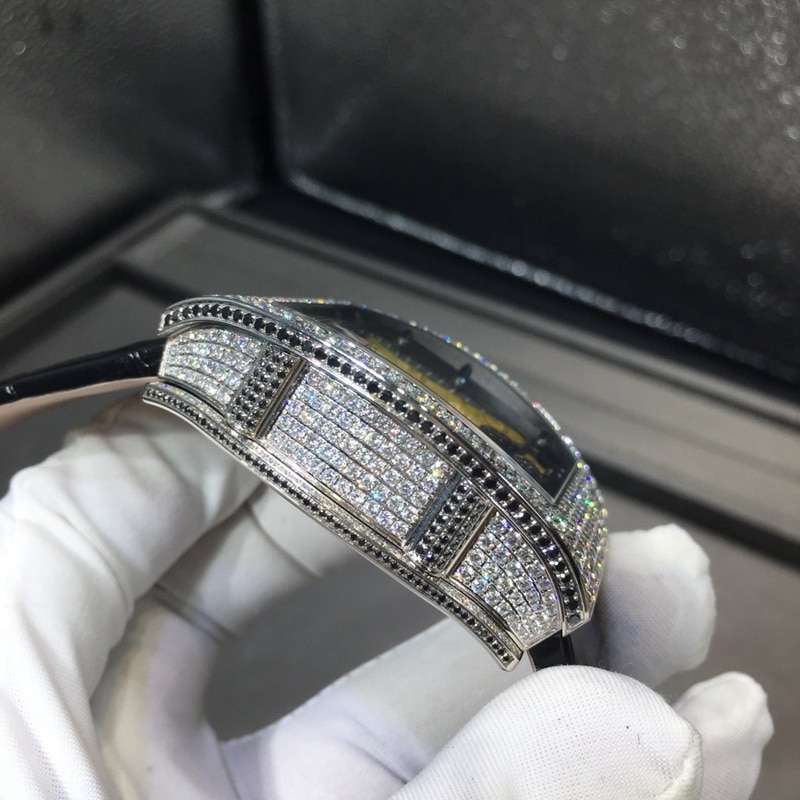 Richard MilleRM panda set of real South African diamonds side view