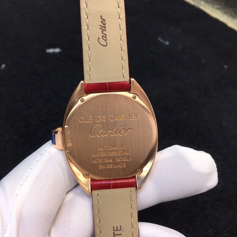 Cartier Key Series 18K Gold Diamond-Set 33mm Women's Watch Caseback (Genuine Diamond, Genuine Gold)
