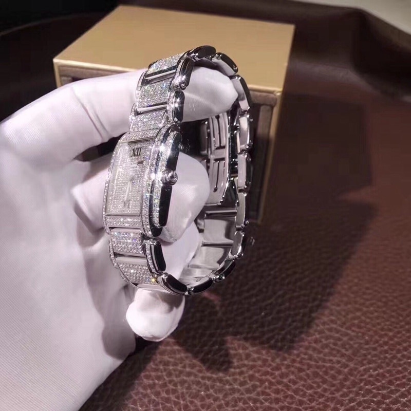 Patek PhilippeTWENTYladies' watch full diamond 18k gold watch side view