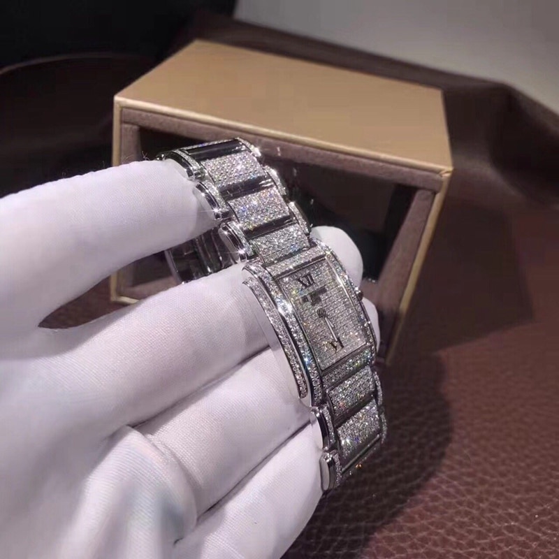 Patek PhilippeTWENTYladies' watch full diamond 18k gold watch side view