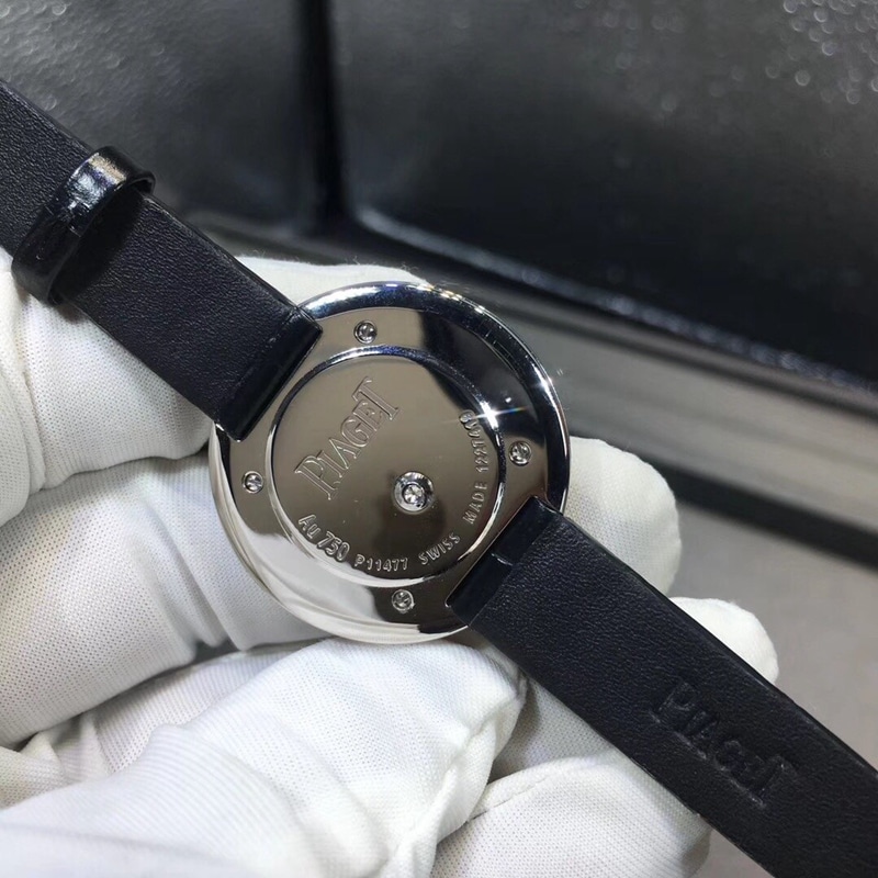 Piaget series outer ring can rotate 18k gold and diamond quartz movement 29mm back cover picture