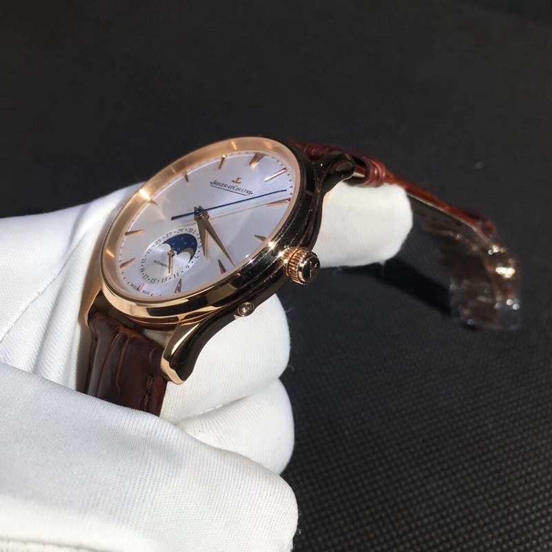 Real gold replicaJaeger-LeCoultremoon phase master series 18K gold watch Swiss mechanical movement39mmdetail shots
