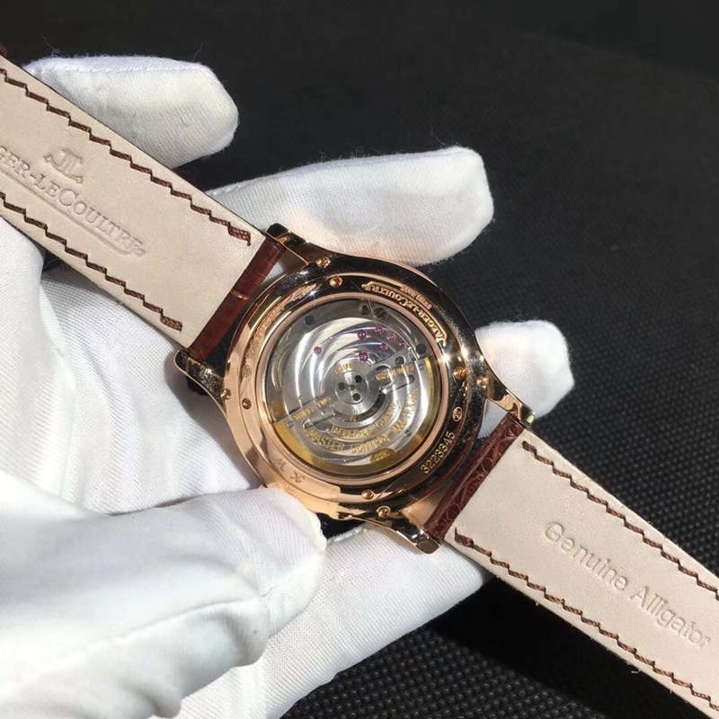 Real gold replicaJaeger-LeCoultremoon phase master series 18K gold watch Swiss mechanical movement39mmmovement picture