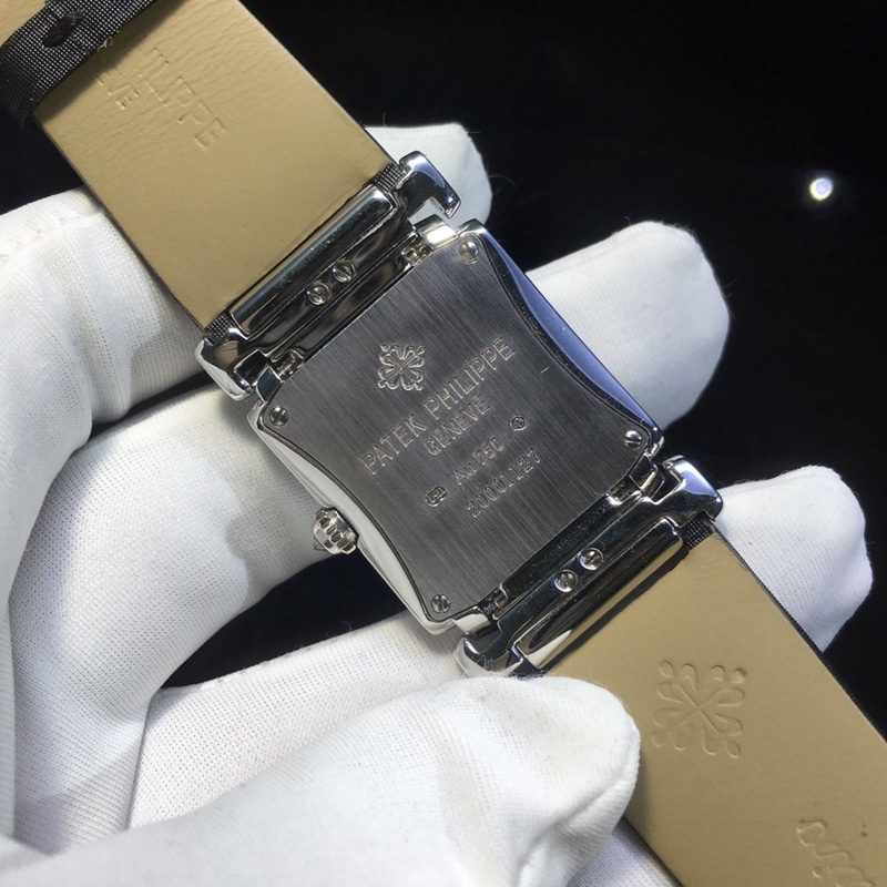 Real diamond replicaPatek Philippe ladies square watch full diamond back cover picture
