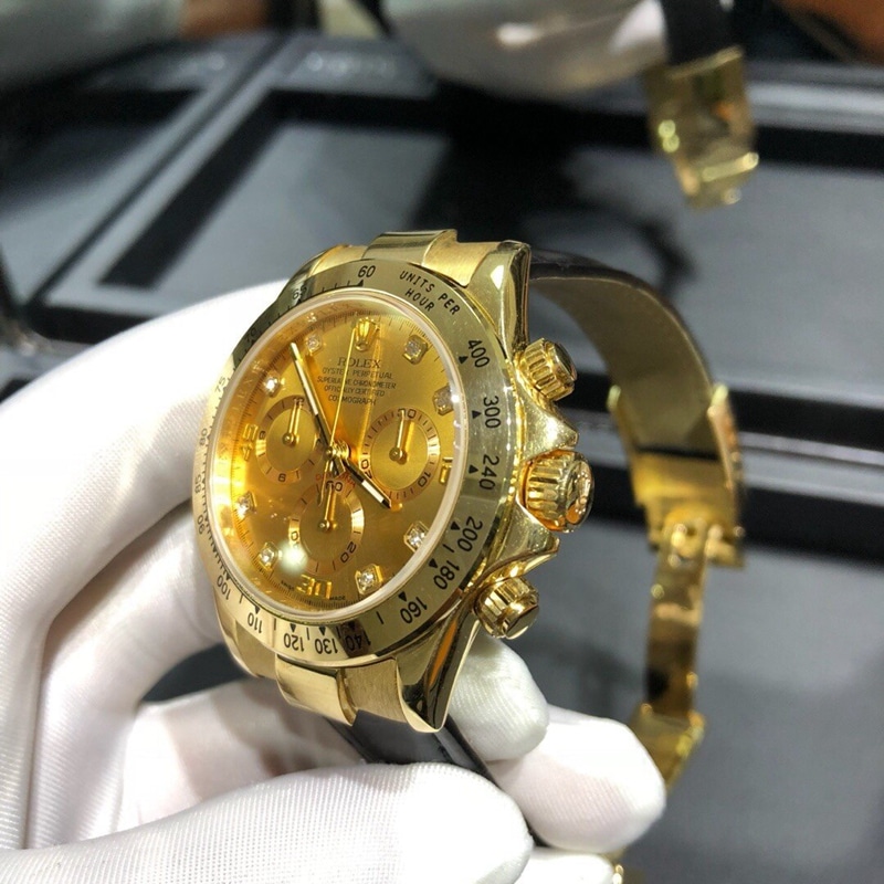 Real gold RolexreplicaDaytona series 18K gold watch 40mm side view