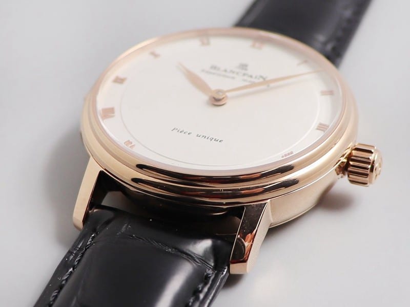 high-quality replicaBlancpain watch erotic classic rose gold Roman scale detail shots