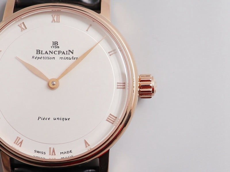 high-quality replicaBlancpain watch erotic classic rose gold Roman scale detail shots