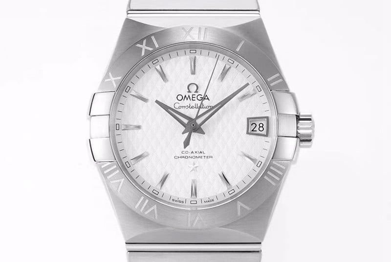 Omega super a watch temperament model vs constellation temperament model 8500 men's mechanical front view