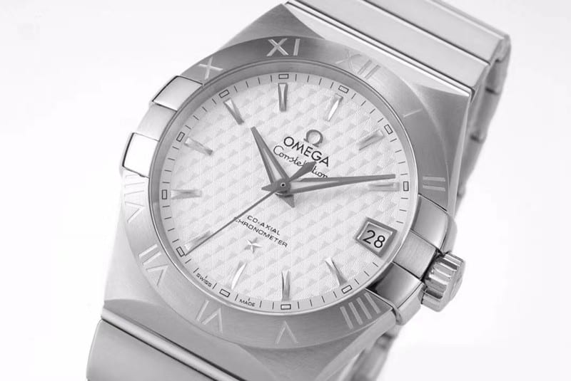 Omega super a watch temperament model vs constellation temperament model 8500 men's mechanical front view