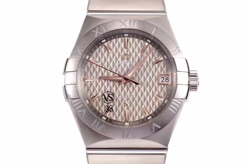 Omegareplica watch temperament vs. constellation temperament 8500 gray plate mechanical watch front view