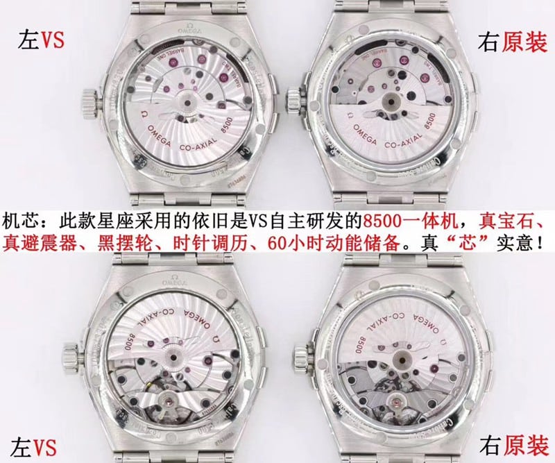 Evaluation: vsOmega Constellation Series Premium Watch Comparison GenuineMovement Chart