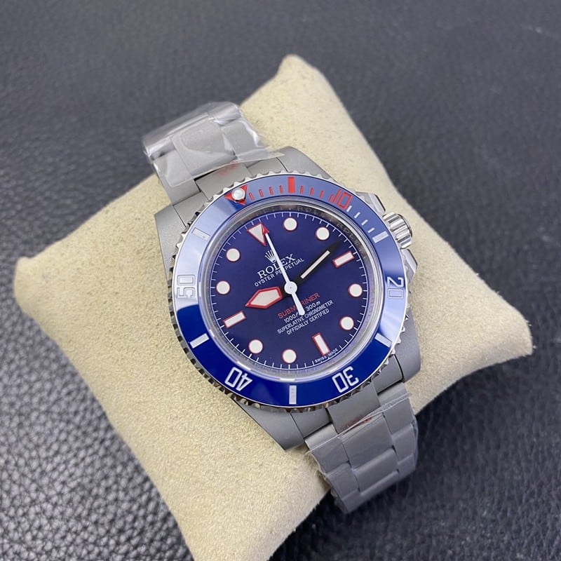 replicaRolex modified watch sandblasted case blue dial front view