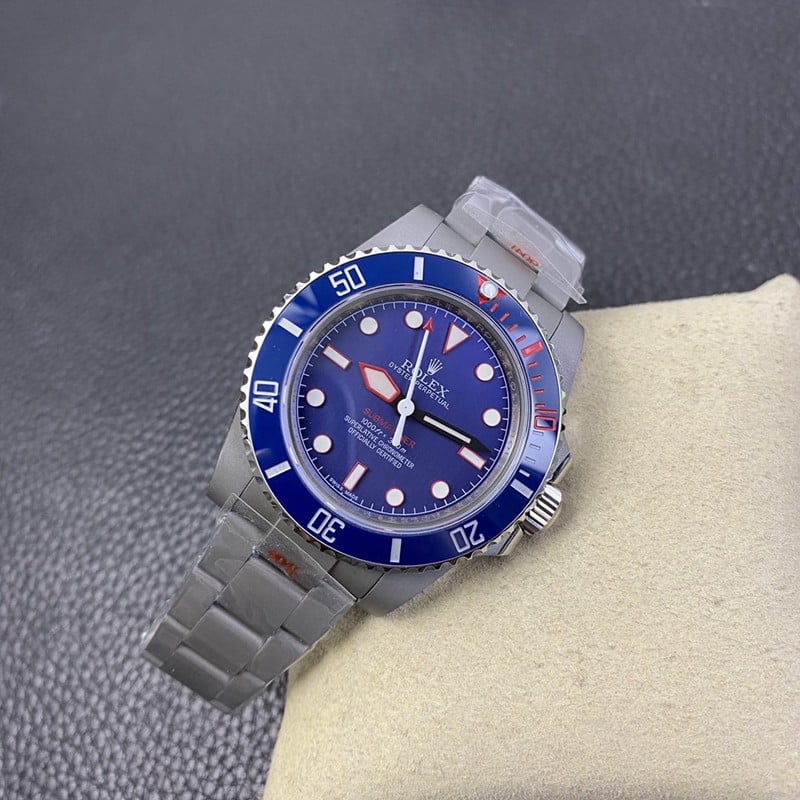 replicaRolex modified watch sandblasted case blue dial front view