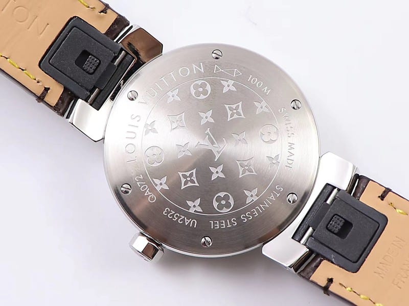 Super cloneLV women's watch 34mm three-dimensional dial high-quality quartz watch back cover picture