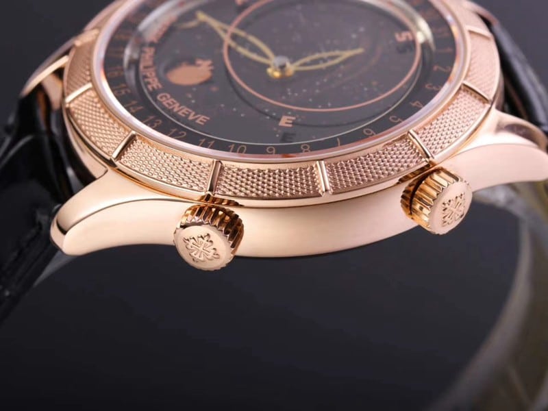 Patek Philippe1:1 watch complex function starry sky series 5106R/5102/6104rose goldblack dial side view