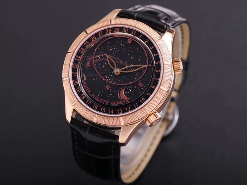 Patek Philippe1:1 watch complex function starry sky series 5106R/5102/6104rose goldblack dial front view