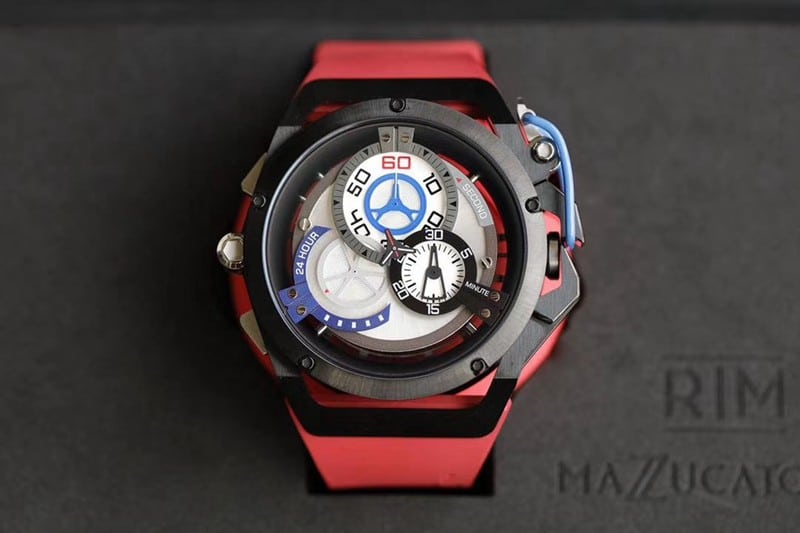 MAZZUCATO double-sided reverse tachometer dial men's trendy watch front view