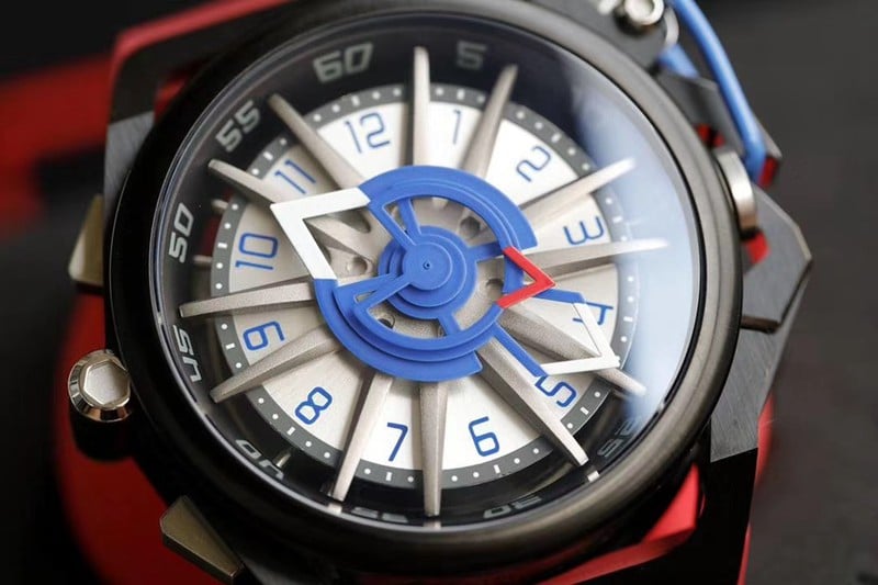 MAZZUCATO double-sided reverse tachometer dial men's trendy watch side view