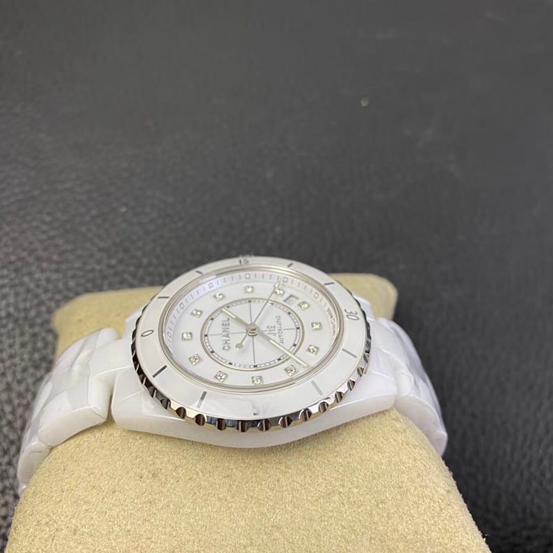 BV factory chanel j12 watch white ceramic 20th anniversary new original movement side view