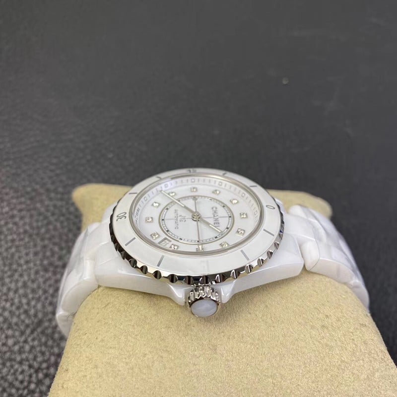 BV factory chanel j12 watch white ceramic 20th anniversary new original movement side view