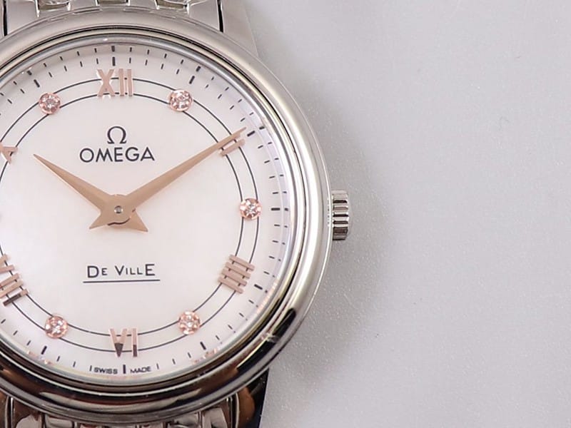Omegasuper Diefei ladies' watchquartz series watch 27.4mmblue dialdetail shots
