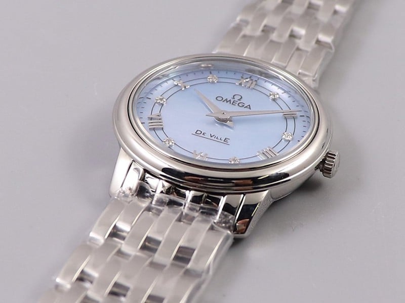 Omegasuper Diefei ladies' watchquartz series watch 27.4mmblue dialdetail shots
