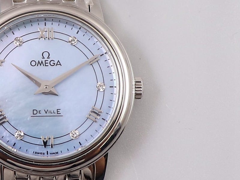 Omegasuper Diefei ladies' watchquartz series watch 27.4mmblue dialdetail shots