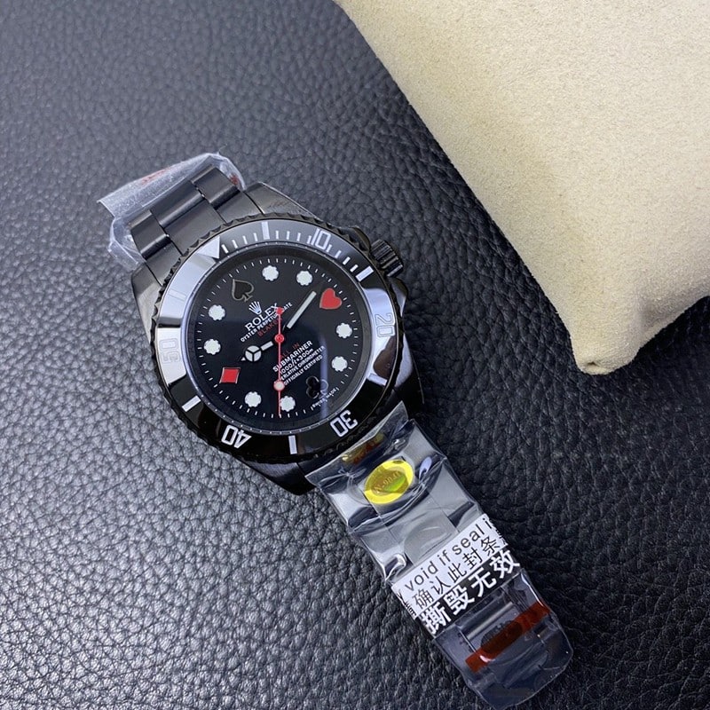 replicaRolex watch Submariner latest modified all black front view