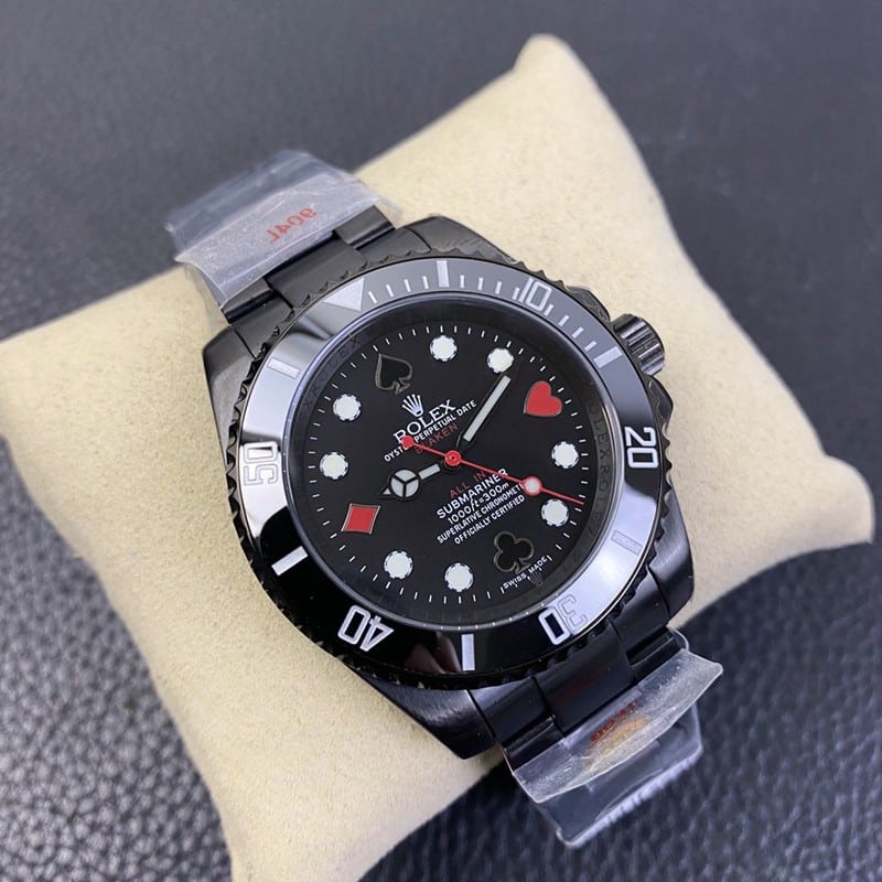 replicaRolex watch Submariner latest modified all black front view