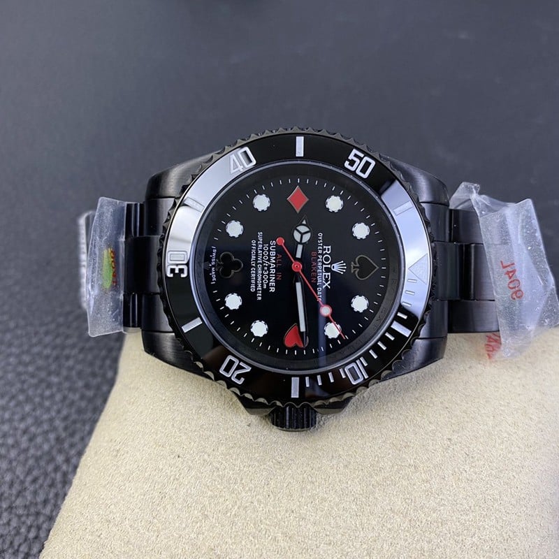 replicaRolex watch Submariner latest modified all black front view