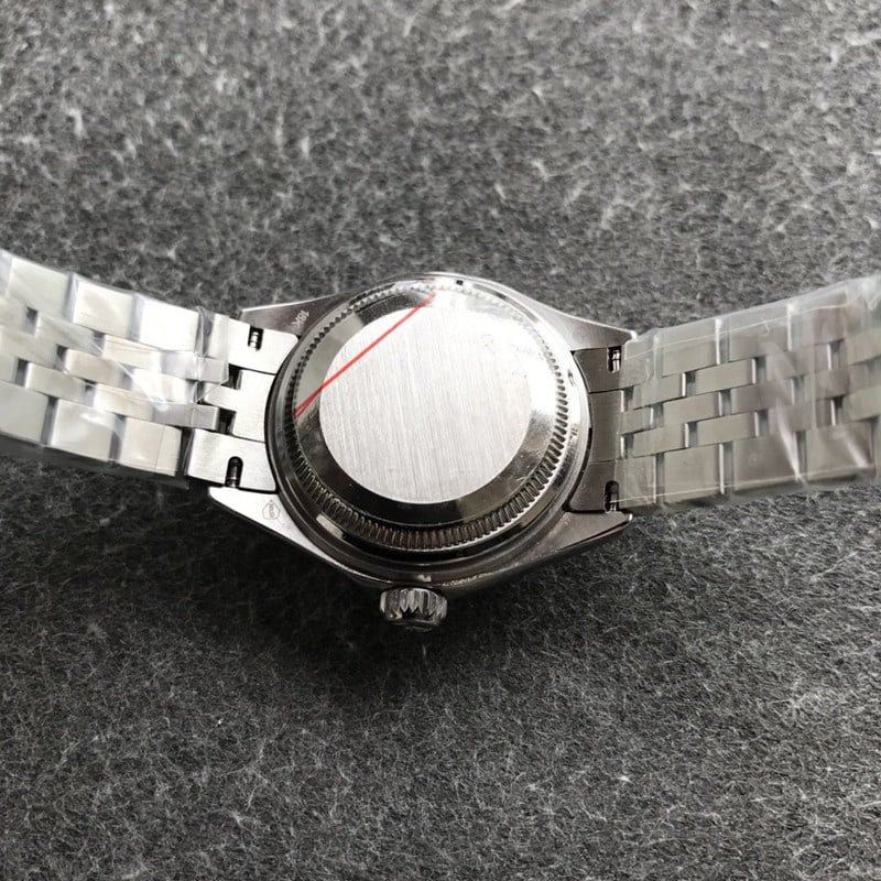 Rolex ladies watch, Datejust 28mm, mechanical watch, pink dial, case back photo