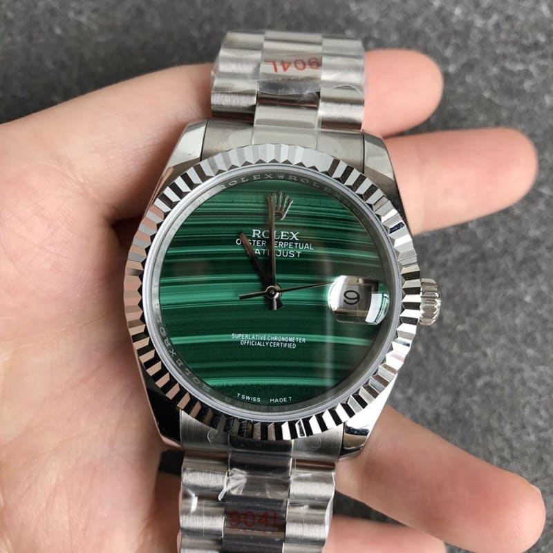 Rolex Datejust 36mm Malachite Green Dial Men's Mechanical Front View