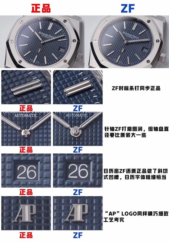 ZF Watch Audemars Piguet 15202 Top Craftsmanship Mechanical Watch Review Masculine Rugged Temperament Calendar Detail Images