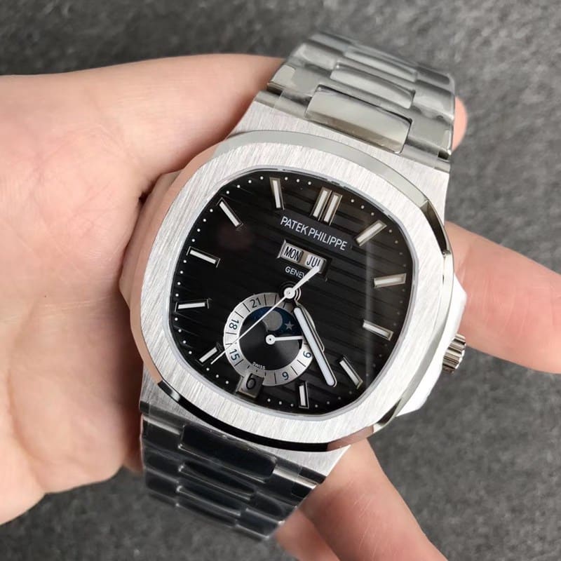 V9 Factory Patek Philippe Nautilus 5726 Top Men's Mechanical Watch Black Dial Front View
