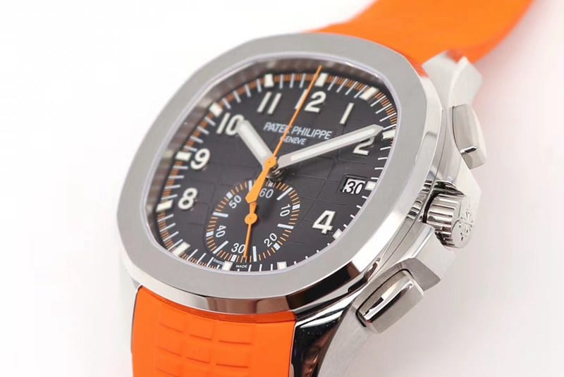 OM Factorytop-tier replicaPatek Philippe grenade chronograph watch new 5968A-001 integrated movement watch orange front view