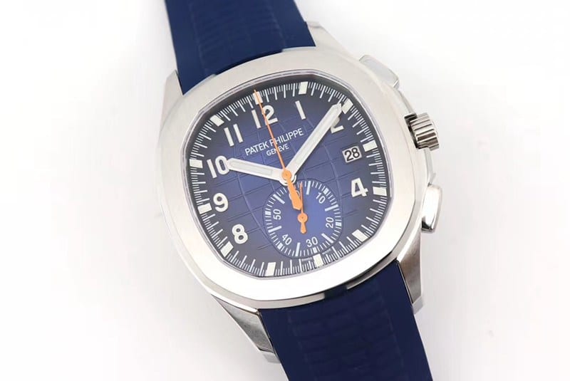OM Factory Top Grade Patek Philippe Aquanaut Chronograph Watch New 5968A-001 Integrated Movement Watch Blue Front View
